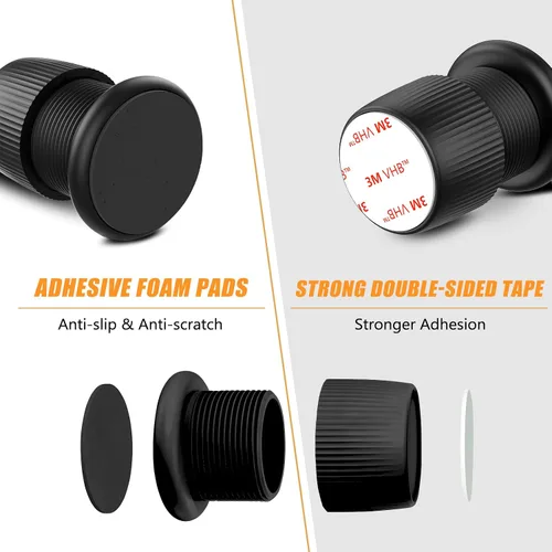 Vista 3 de Elevadores ajustables de cama para muebles, de 1.6 a 2.6 pulgadas, color negro, plástico duradero, antideslizantes, de 2 pulgadas, tapón de cabecera