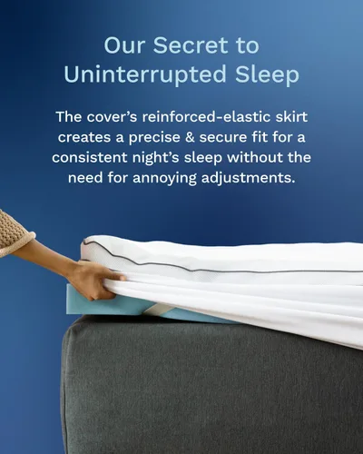 Vista 6 de ViscoSoft Serene Lux - Cubrecolchón de espuma viscoelástica de 3 pulgadas con acolchado adicional (Pillow Top), protector de colchón de doble capa