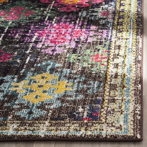 Vista 3 de SAFAVIEH Monaco Collection - Alfombra para pasillo, 2.2 x 6 pies, diseño bohemio de enrejado de diamantes, no desprende pelusa y de fácil cuidado