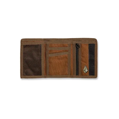 Vista 2 de Volcom Billetera triple Ninetyfive para hombre, color marrón polvoriento, talla única, marrón grisáceo