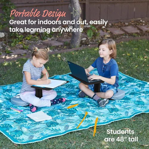 Vista 4 de ECR4Kids The Surf - Escritorio portátil con cojín, asiento flexible, color negro