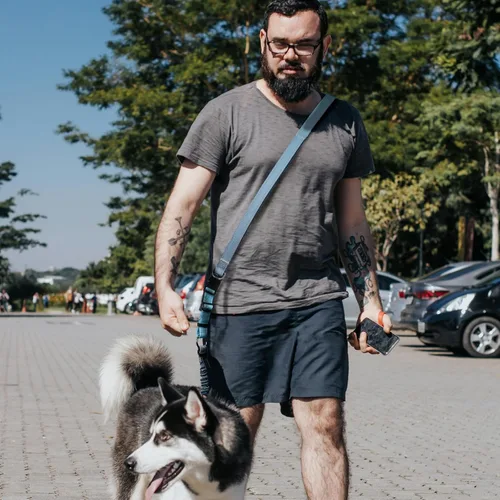 Vista 3 de Roses&Poetry - Correa para perros manos libres para perros medianos y grandes, resistente, sin tirón, correa elástica para correr y caminar