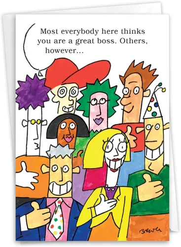 Vista 10 de NobleWorks - Tarjeta de felicitación del día del jefe con sobre - Apreciación del jefe, tarjeta de gratitud para gerente, trabajo - Feliz día