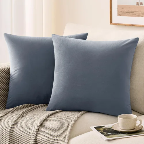 Vista 23 de Juego de 2 fundas de almohada decorativas de terciopelo de 16 x 16 pulgadas, fundas de almohada negras suaves para sofá, cama, sala de estar