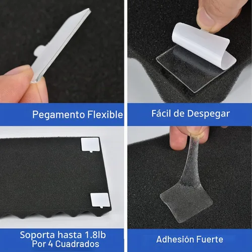 Vista 6 de 120Pcs de cinta de doble cara para paneles de espuma acústica, cinta de montaje extraíble para pared con fuerte adhesivo, protección contra el 120