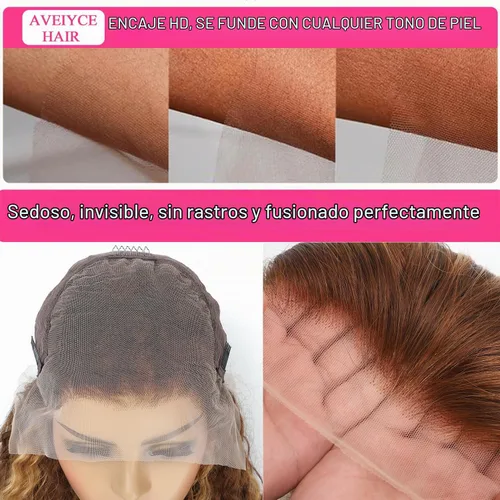 Vista 4 de Pelucas de cabello humano con encaje frontal lacio HD transparentes de 13 x 4, color degradado Ombre, onda profunda de 4/27, pelucas de encaje