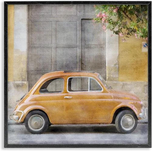 Vista 11 de Stupell Industries Arte Giclée enmarcado con coche amarillo de LSR Design Studio Enmarcado en blanco