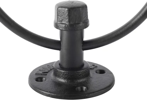 Vista 8 de HighFree Toallero industrial, soporte para toalla de mano de tubería de granja, accesorios de baño montados en la pared negro mate, anillo de toalla