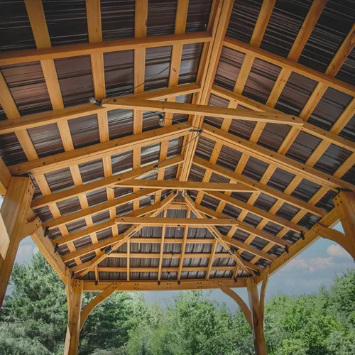 Vista 8 de Backyard Discovery Barrington - Pabellón Gazebo de madera de cedro para exteriores de 20' x 12' con techo rígido de acero galvanizado tipo cadera