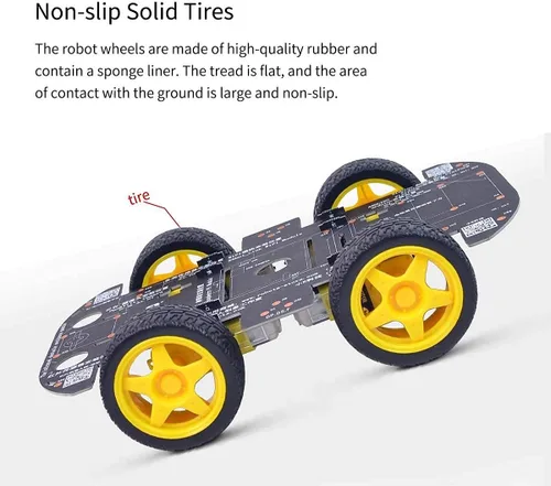 Vista 8 de Robot Chassis 4WD Robot Car Smart Chassis Kit con 4 TT Motor para Arduino/Raspberry Pi/Jetson Nano, Smart Robotic Car Chassis DIY Kit de aprendizaje