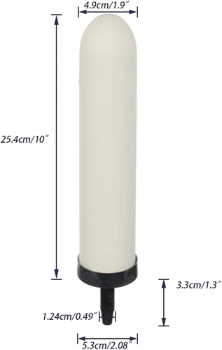 Vista 2 de HUINING 2 velas de filtro de cerámica de repuesto de 10 pulgadas con carbón activado para sistema de filtro de agua por gravedad de encimera, cubo