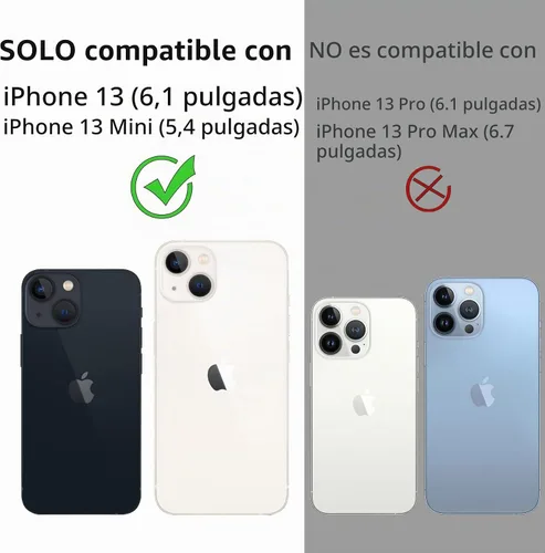 Vista 2 de Dengduoduo Paquete de 3 protectores de lente de cámara para iPhone 13 de 6.1" y iPhone 13 Mini de 5.4", vidrio templado, Ultra HD, dureza 9H Todo