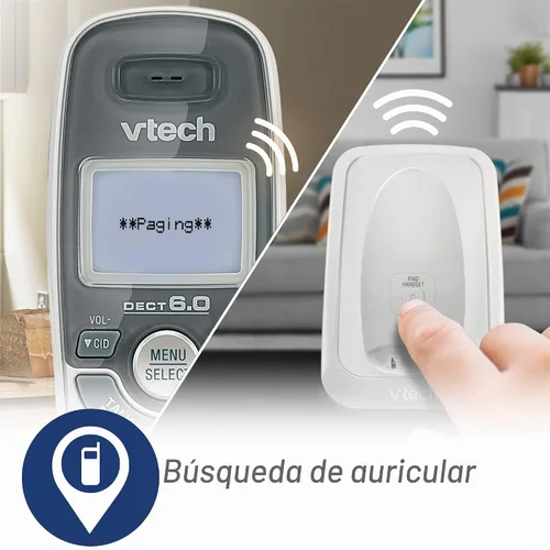 Vista 9 de Teléfono inalámbrico VTech DECT 6.0, Blanco