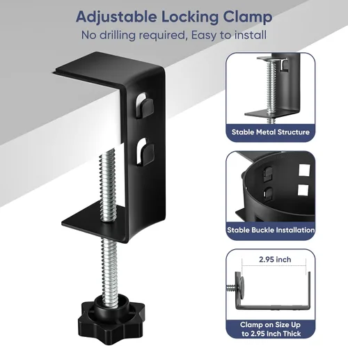 Vista 5 de OOKUU - Soporte para tazas de escritorio más profundo, antiderrames para escritorio o mesa, resistente y duradero, fácil de instalar, suficiente