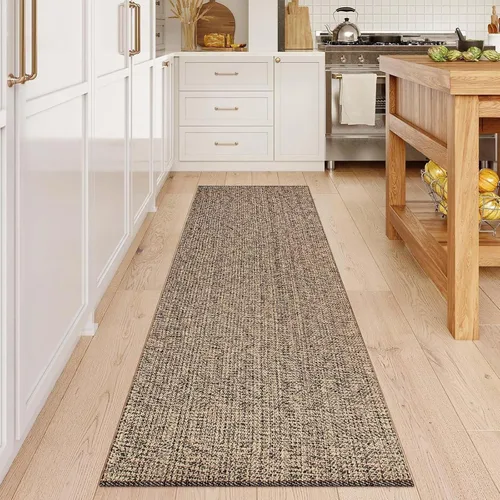 Vista 143 de LEEVAN Alfombra lavable para baño, alfombra tejida negra de 2 x 3 pies para entrada, alfombra de puerta delantera de algodón, alfombras pequeñas