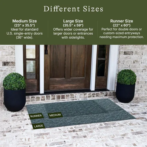 Vista 2 de WaterHog Phoenix - Tapete absorbente para puerta delantera para interiores y exteriores, con parte trasera de goma antideslizante, atrapador