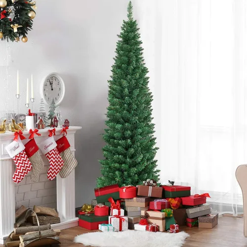 Vista 3 de BestComfort - Árbol de Navidad artificial de 5 pies/6 pies/7 pies/8 pies/9 pies, delgado con bisagras, sin luz, con 220/400/700/1000/1500 puntas