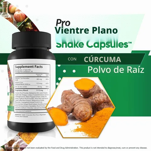 Vista 6 de Pro Flat Belly Shake Cápsulas - Limpieza intestinal para ayudar a reducir la hinchazón - Limpieza corporal y limpieza digestiva - Apoya la salud