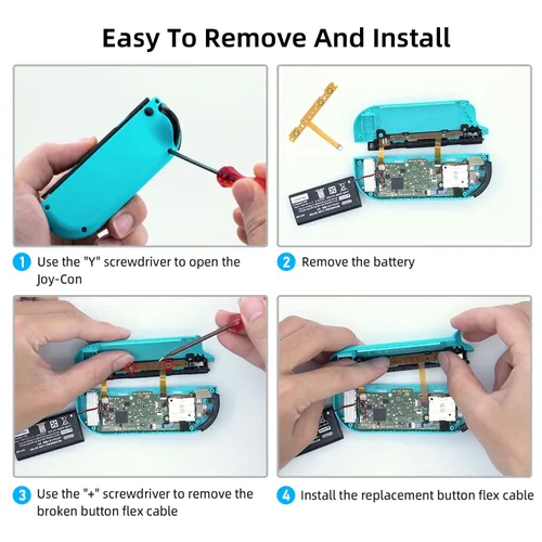 Vista 8 de Wigearss Replacement SL SR Left Right Button Flex Cable for Nintendo SwitchSwitch OLED Joy-Con Controllers Repair Spare Parts with Y-Screwdriver &