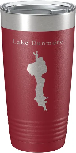 Vista 6 de Lake Dunmore Map Tumbler Travel Mug Insulated Laser Engraved Coffee Cup Vermont 20 oz Black