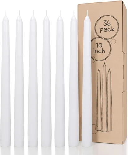 Vista 72 de CANDWAX Juego de 12 velas cónicas color naranja de 8 pulgadas, sin goteo, sin perfume, de larga duración, perfectas para fiesta de Halloween