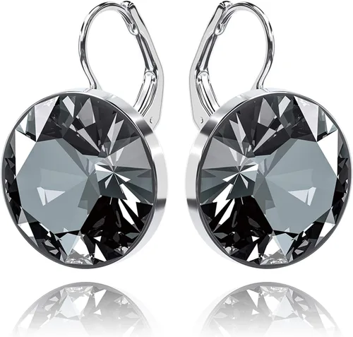 Vista 14 de Hermosos aretes solitarios para mujer - Adornos con cristales austriacos, cierre de palanca, perfectos para cualquier ocasión, regalos ideales