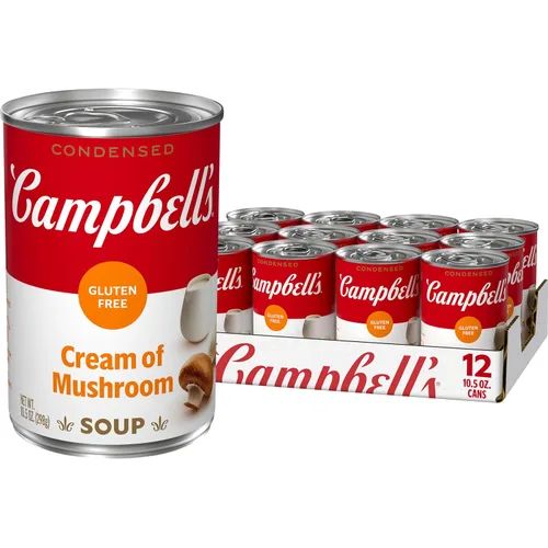 Vista 14 de Campbell's Crema de sodio condensada con 25% menos de sopa de hongos, lata de 10.5 onzas