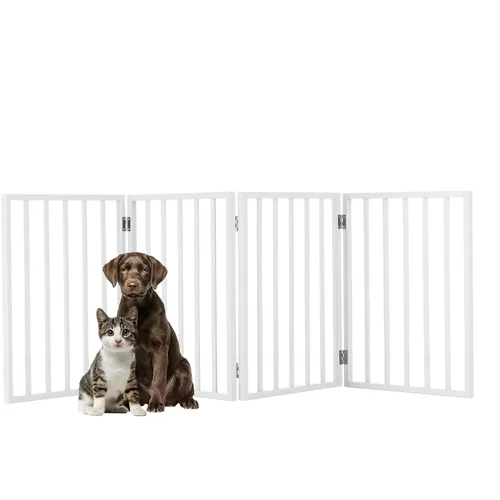 Vista 6 de Puerta para mascotas de interior - Puerta plegable de 3 paneles para escaleras o puertas - Valla para mascotas independiente de 54x23.75 pulgadas