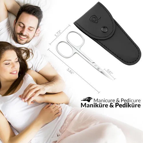 Vista 3 de marQus Tijeras curvadas para cutículas, acero inoxidable de precisión para manicura y pedicura, cuidado de cejas y pestañas, extra afiladas
