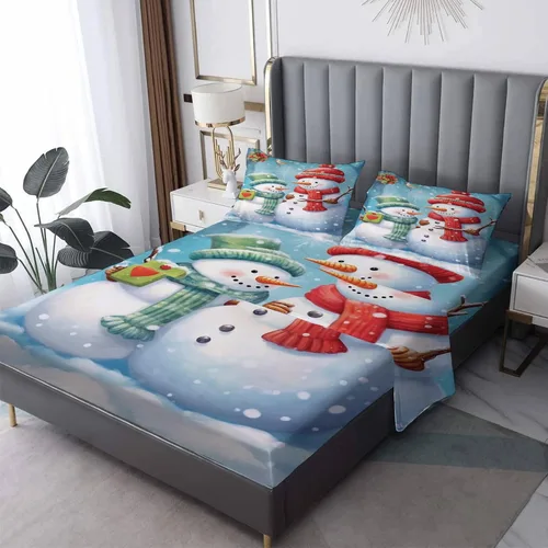 Vista 11 de Sábanas de gato tamaño individual – Sábanas y fundas de almohada de Navidad – 100% microfibra, estampado de alta cantidad de hilos, sábana encimera