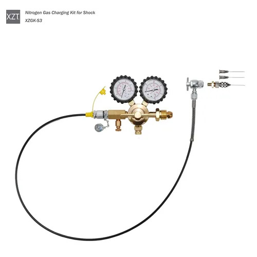 Vista 5 de XZT Herramientas de aviación de aviones S3 Kit de prueba de presión de gas de nitrógeno Schrader,Kit de regulador de nitrógeno,Estructura de alta