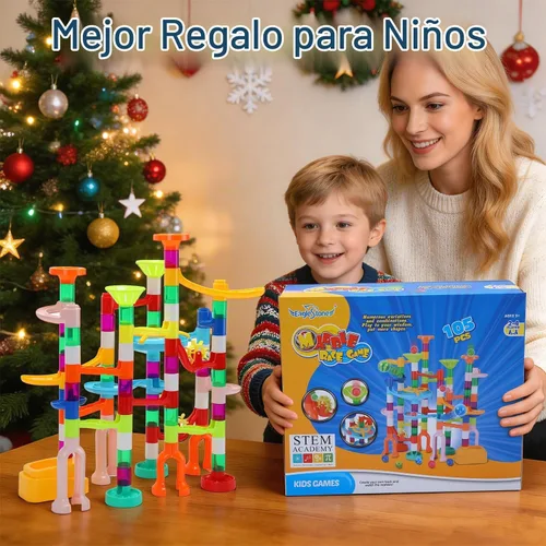 Vista 7 de EagleStone 105PCS Marble Run Kit Marble Maze Construction Building Toy Set