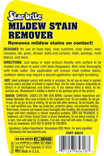 Vista 2 de STAR BRITE Removedor de manchas de moho y moho de grado profesional + limpiador - Eliminación instantánea de manchas de contacto, ideal