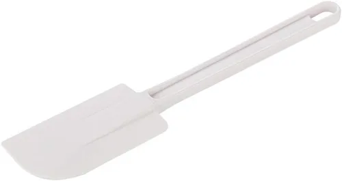 Vista 2 de Restaurantware-Met Lux 10 Inch Rubber Spatula, 1 Flat Baking Spatula - Flexible, Dishwashable, White Rubber Cooking Spatula, Heat-Tolerant, Use For