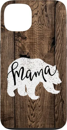 Vista 7 de Woodgrain Rustic Farmhouse Shiplap Brown Wooden Mama Bear Case for iPhone 17