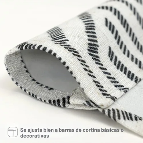 Vista 3 de DriftAway Briony - Cortina opaca con amarre para cocina, ajustable, diseño de globos, líneas texturizadas, estampadas, persianas romanas