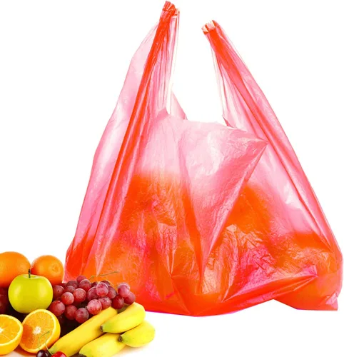 Vista 6 de LazyMe Bolsas para camisetas, bolsas de plástico con asas a granel para compras y restaurantes, bolsas de plástico para negocio, 12 x 20 pulgadas