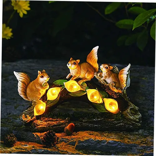 Vista 6 de Sosoport Nimal - Lámpara de estatua solar para jardín, lámpara de resina, ornamento solar, para exteriores, jardín, jardín, lámpara decorativa, luz