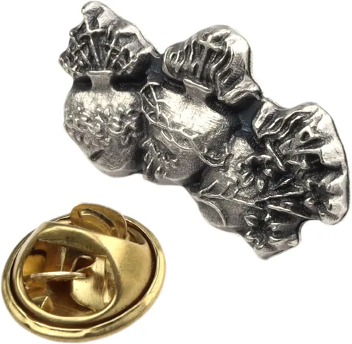 Vista 3 de Chaste Heart of St. Joseph - Broche devocional católico, cierre de mariposa, 1 pulgada, Zinc, Sin gemas.