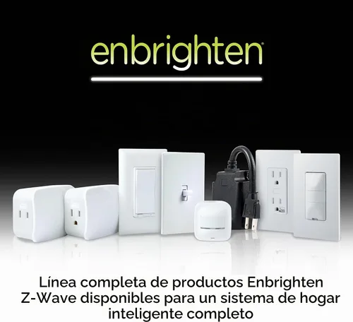 Vista 6 de Enbrighten Z-Wave Plus 14315 toma inteligente de pared resistente a manipulaciones, funciona con Alexa, Google Assistant, 1 toma Z-Wave y 1 toma