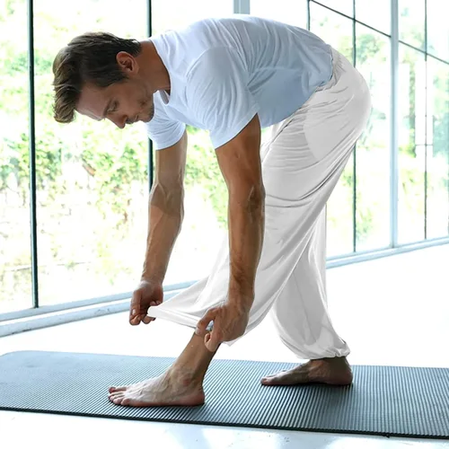 Vista 8 de Rela Bota Pantalones de yoga de moda para hombre, pantalones casuales con cintura elástica, pijamas holgados, pantalones harén