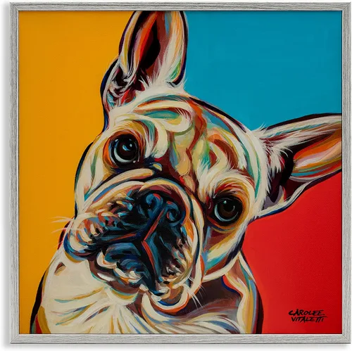 Vista 26 de Stupell Industries Retrato abstracto de perro enmarcado Giclée por Irena Orlov
