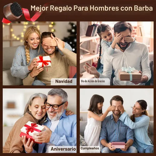 Vista 6 de BFWood Cepillo para barba para hombres, cerdas de jabalí naturales