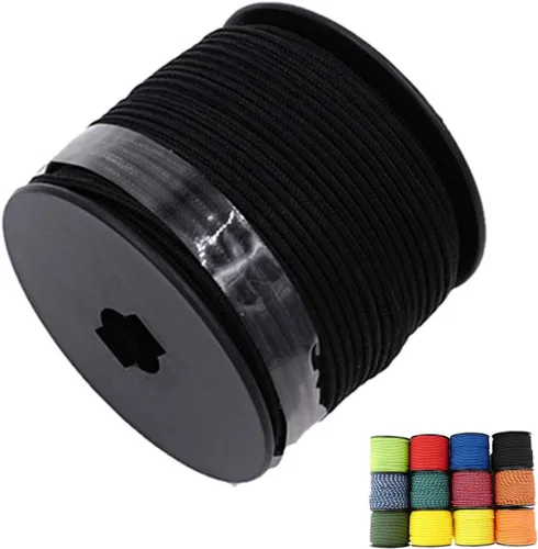 Vista 18 de Cuerda de nailon trenzada sólida de 1/8 pulgadas (3mm) de 164 pies, 5 hebras, paracord, cuerda delgada para manualidades, multiusos, resistente a