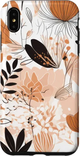 Vista 7 de Funda para iPhone 12 mini con diseño de flores silvestres neutras y estéticas, color crema