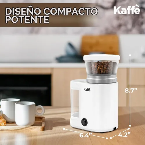 Vista 6 de Kaffe - Molinillo eléctrico para rebabas de café, 5.5 onzas, color blanco