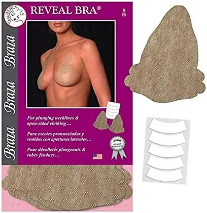 Vista 2 de Braza Reveal Sujetador 5, 10 o 15 pares, autoadhesivo, desechable, sin tirantes, talla única, para A, B, C Cup, talla única