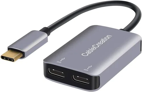 Vista 10 de CableCreation USB C a 3.5mm Cable de Audio con Cable de Carga USB, Cable Auxiliar para Coche, Tipo C a Jack Auxiliar para Auriculares, Estéreo