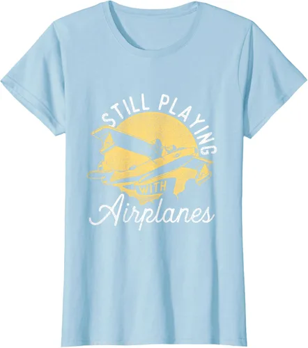 Vista 25 de Still Playing With Airplanes - Camiseta de control remoto RC Avión Piloto, Negro