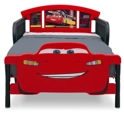 Vista 4 de Delta Children Cama para niños pequeños con pie de cama 3D, Disney/Pixar Cars 3